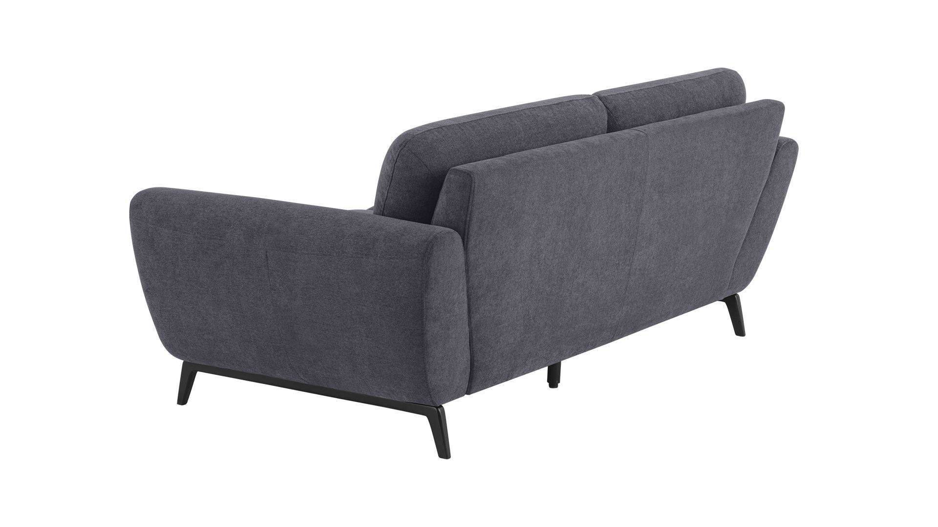 sofa fixo em tecido e pele