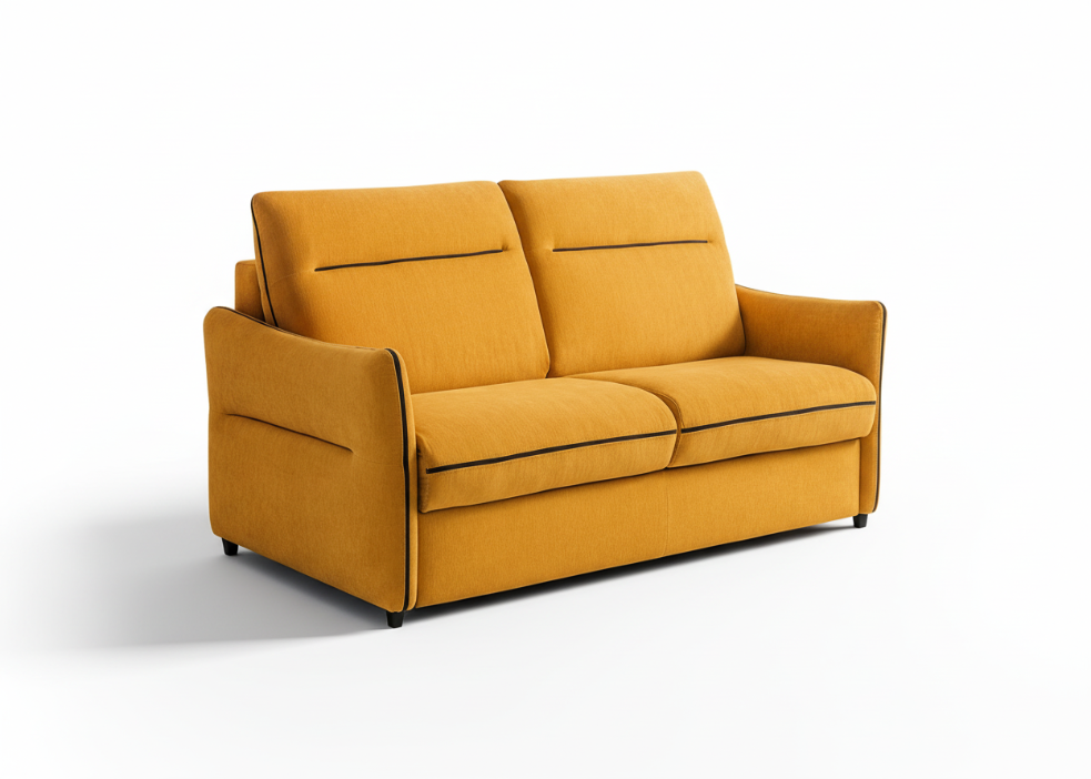 sofa cama ou fixo em tecido ou pele