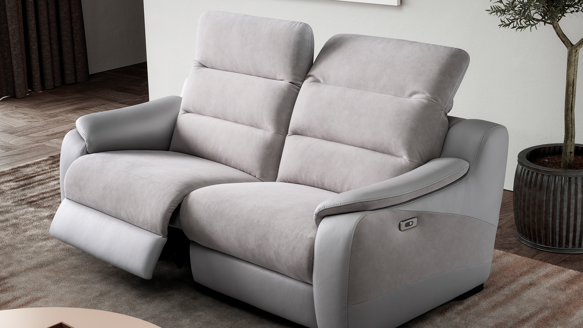 Sofá relax em tecido ou pele