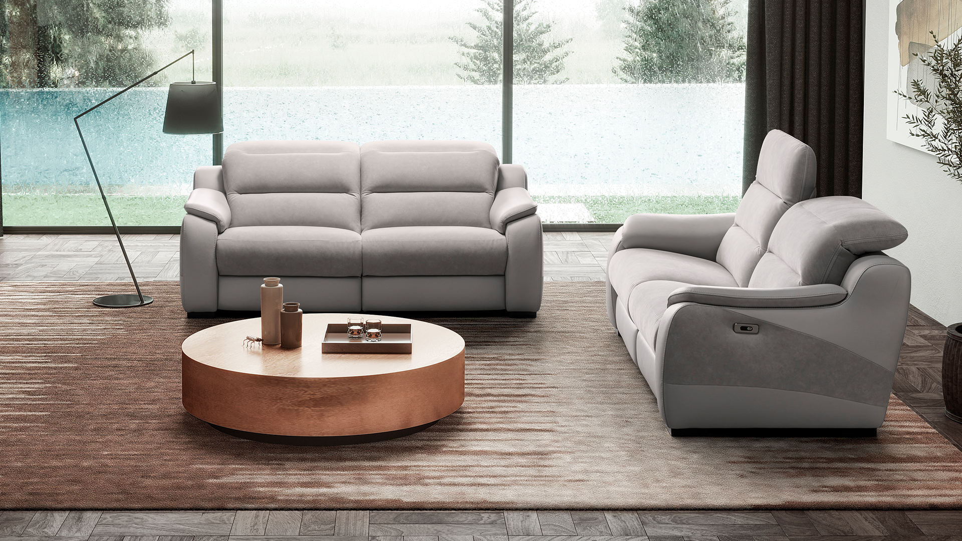 Sofá relax em tecido ou pele